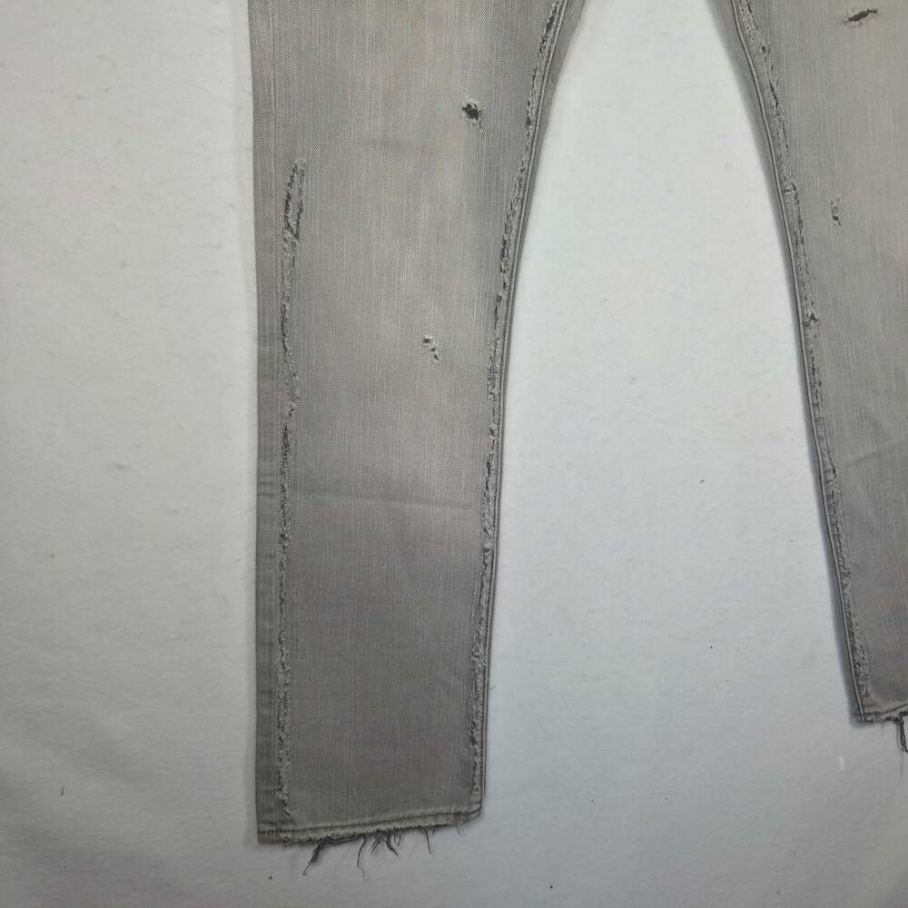 PRPS Le Sabre Jeans Mens 36 Light Grey Distressed Destroyed Slim Tapered Denim - Picture 6 of 14